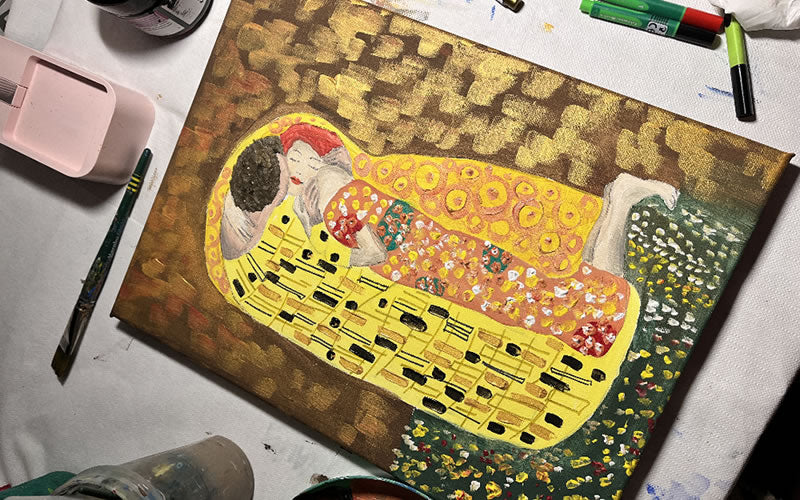 Workshop nach Gustavs Klimt Der Kuss