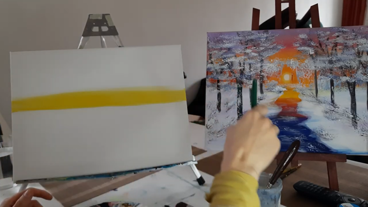 Online Workshop - Wintermärchen - Malworkshop Malkurs Acryl
