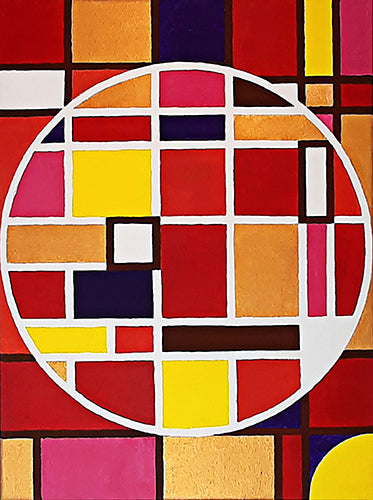 Das Runde Gemälde auf Leinwand 30x40cm