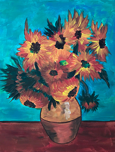 Sonnenblume nach Van Gogh Gemälde auf Leinwand 30x40cm