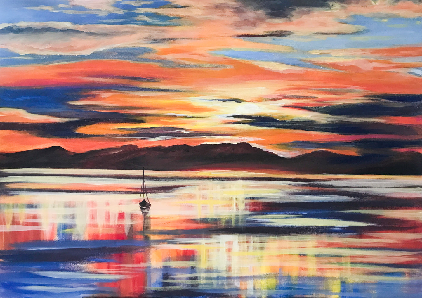 Das Meer Gemälde Acryl auf Leinwand 70x50cm