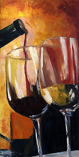 Vino Gemälde auf Leinwand 40x80cm