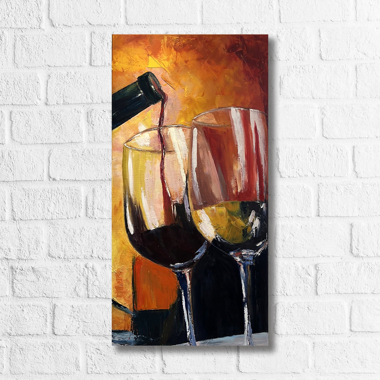 Vino Gemälde auf Leinwand 40x80cm