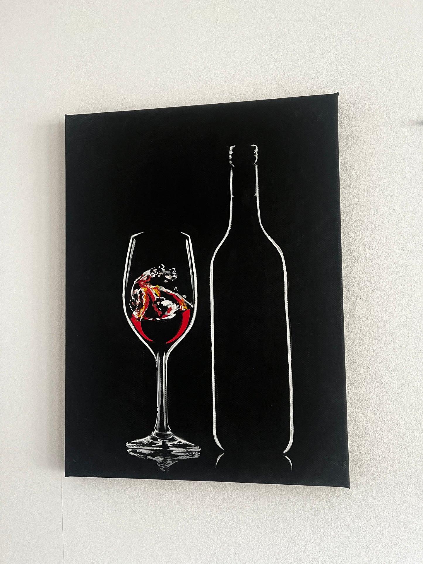 Rotwein Gemälde auf Leinwand