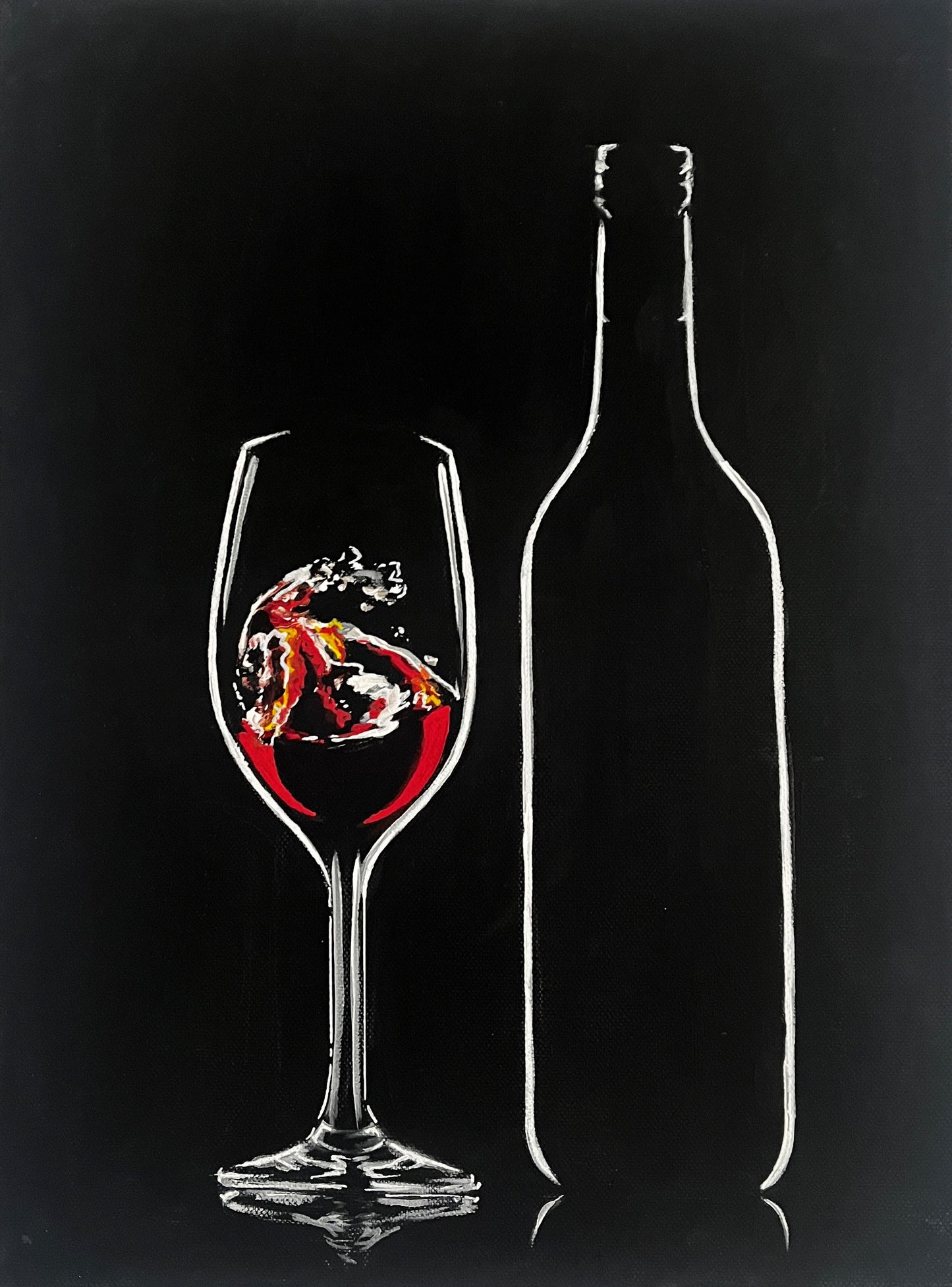 Rotwein Gemälde auf Leinwand