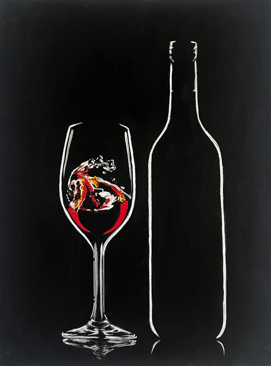 Rotwein Gemälde auf Leinwand