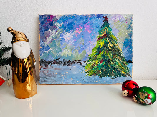 Weihnachtsbaum Online Workshop - Male deinen eigenen Weihnachtsbaum auf Leinwand