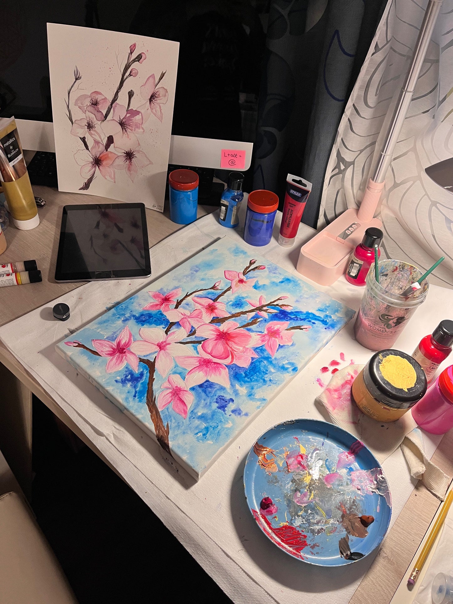 Kirschblüten Online Workshop Acryl