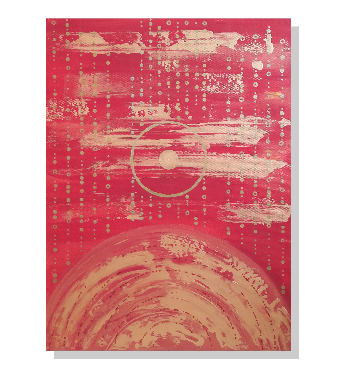 Sonne Abstraktes Gemälde Acryl auf Leinwand 30x40cm
