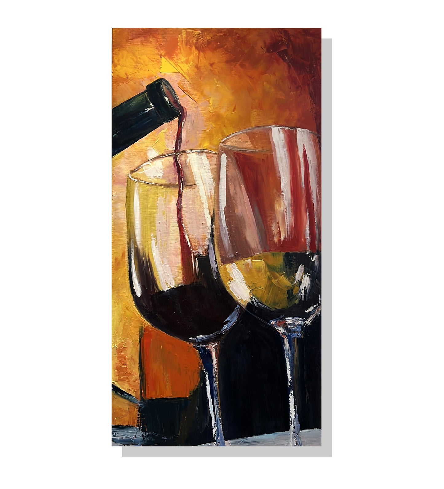 Vino Gemälde auf Leinwand 40x80cm