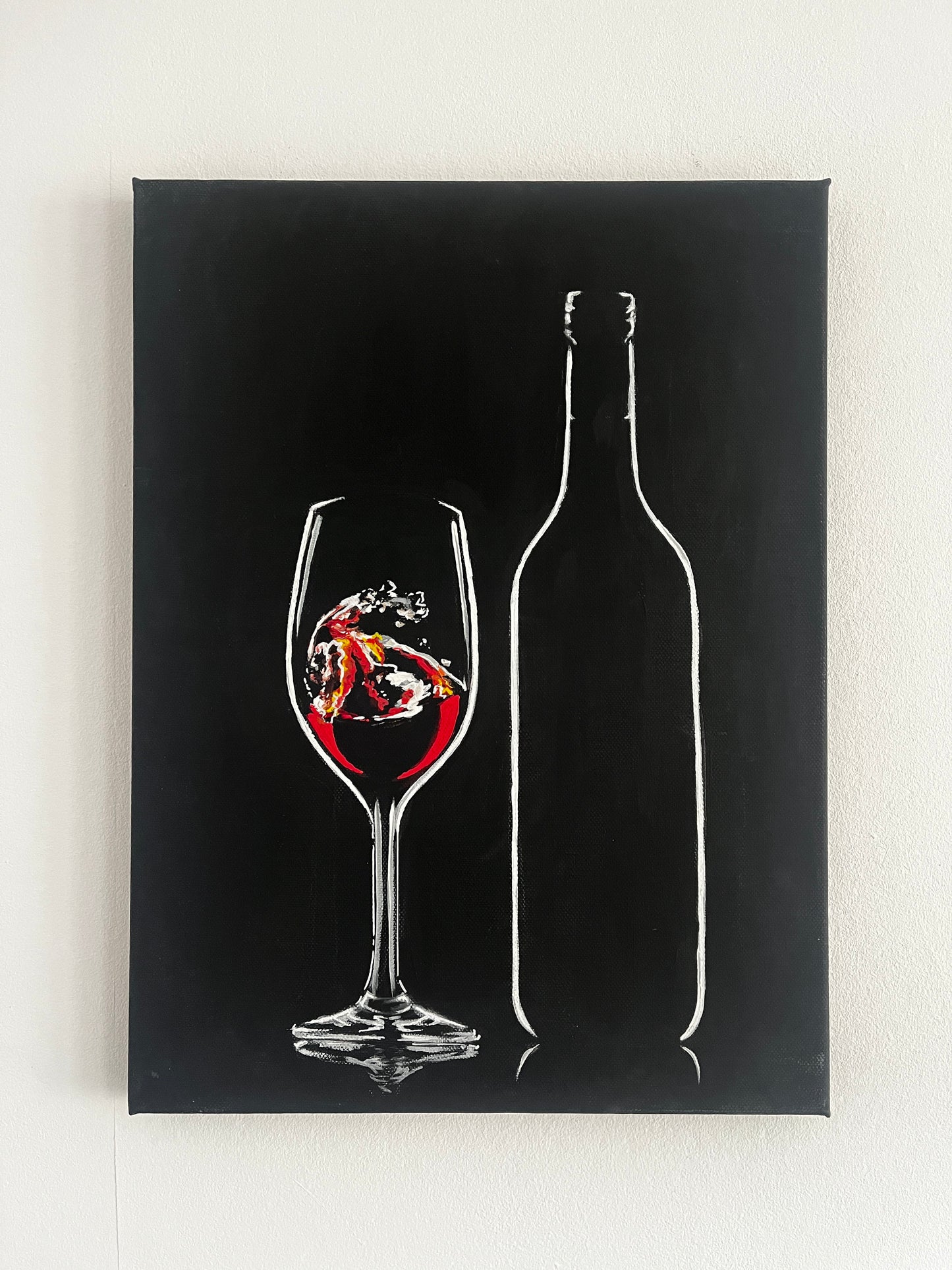 Rotwein Gemälde auf Leinwand