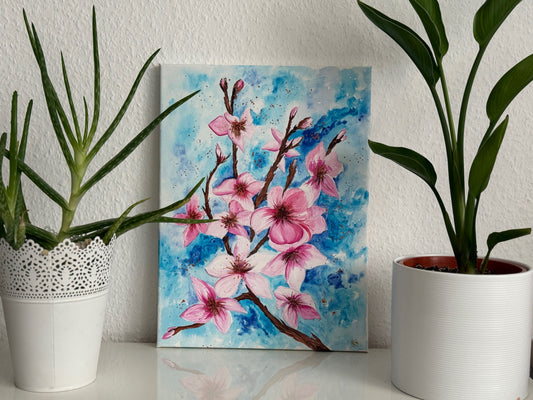 Kirschblüten Online Workshop Acryl
